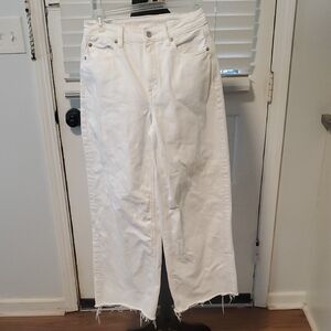 American Eagle Outfitters White High-Rise Wide Leg Jeans